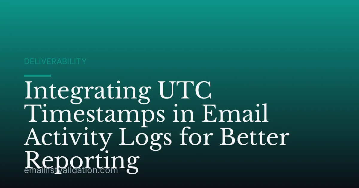 Integrating UTC Timestamps in Email Activity Logs for Better Reporting