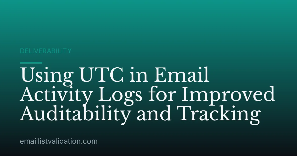 Using UTC in Email Activity Logs for Improved Auditability and Tracking