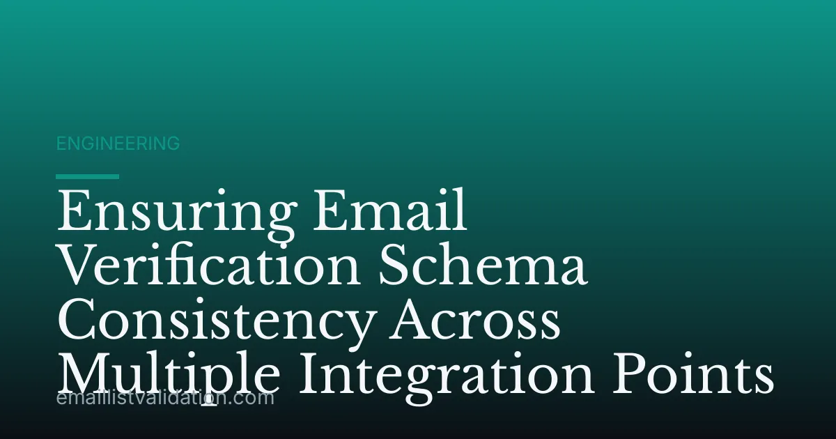 Ensuring Email Verification Schema Consistency Across Multiple Integration Points