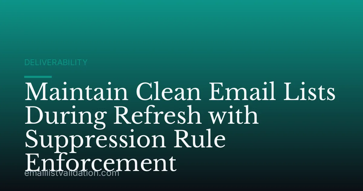 Maintain Clean Email Lists During Refresh with Suppression Rule Enforcement