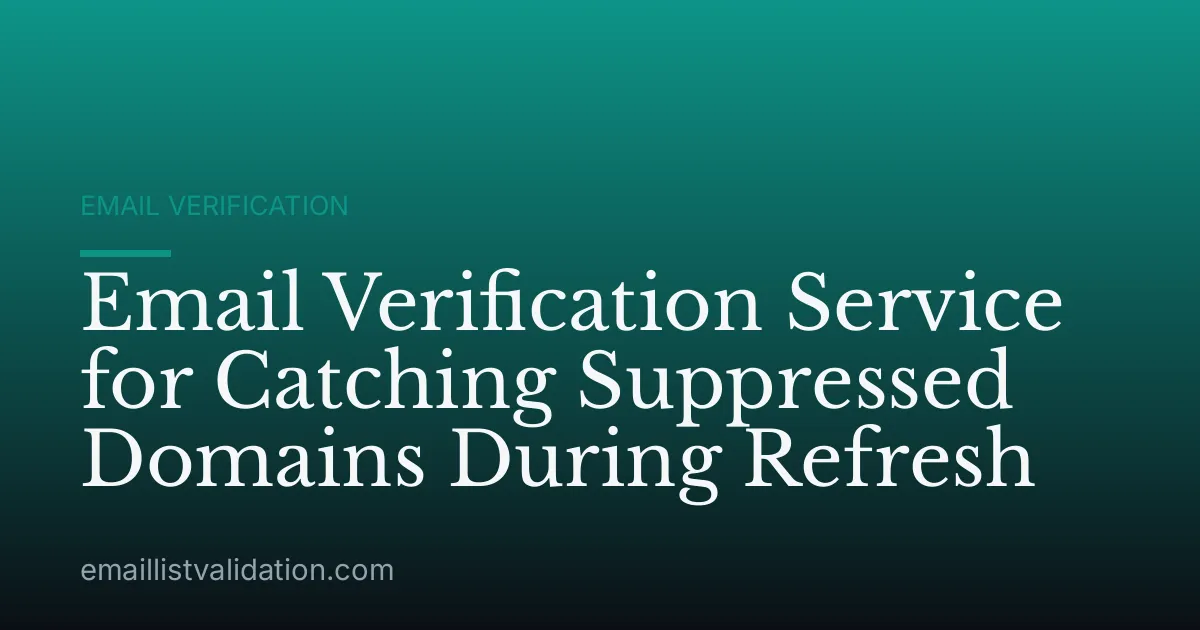 Email Verification Service for Catching Suppressed Domains During Refresh
