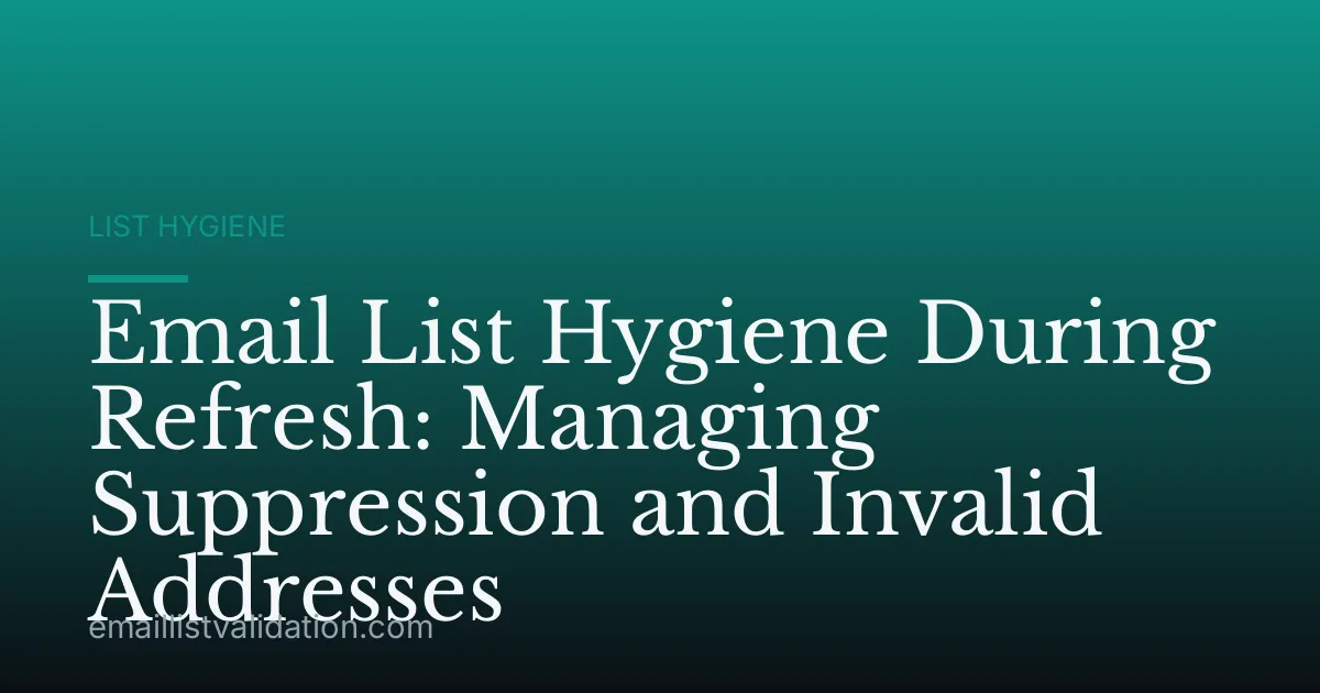 Email List Hygiene During Refresh: Managing Suppression and Invalid Addresses