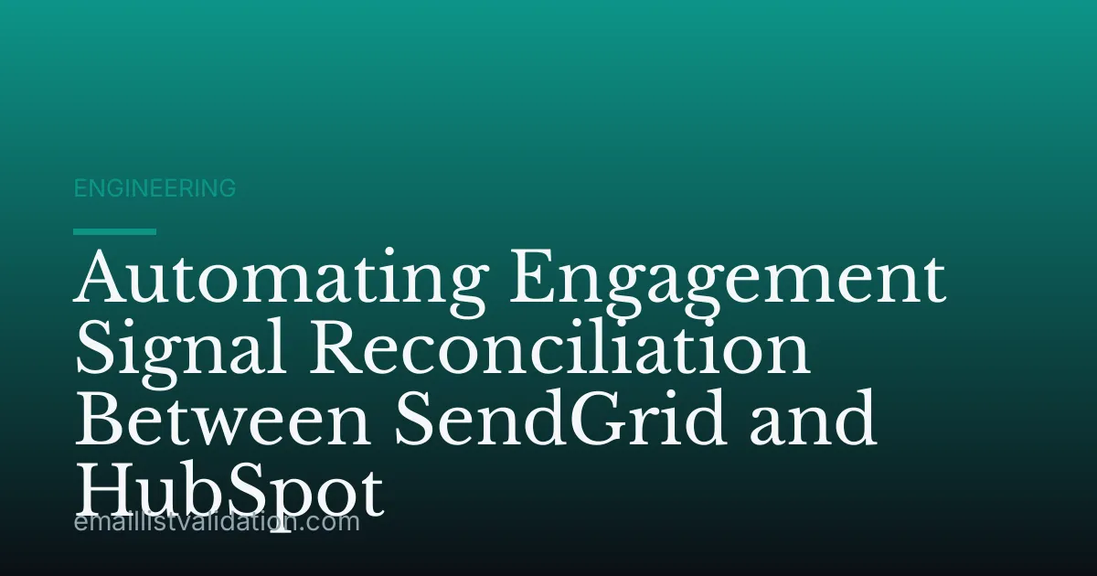 Automating Engagement Signal Reconciliation Between SendGrid and HubSpot