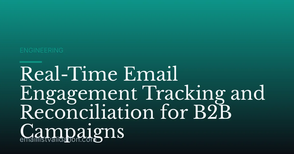Real-Time Email Engagement Tracking and Reconciliation for B2B Campaigns