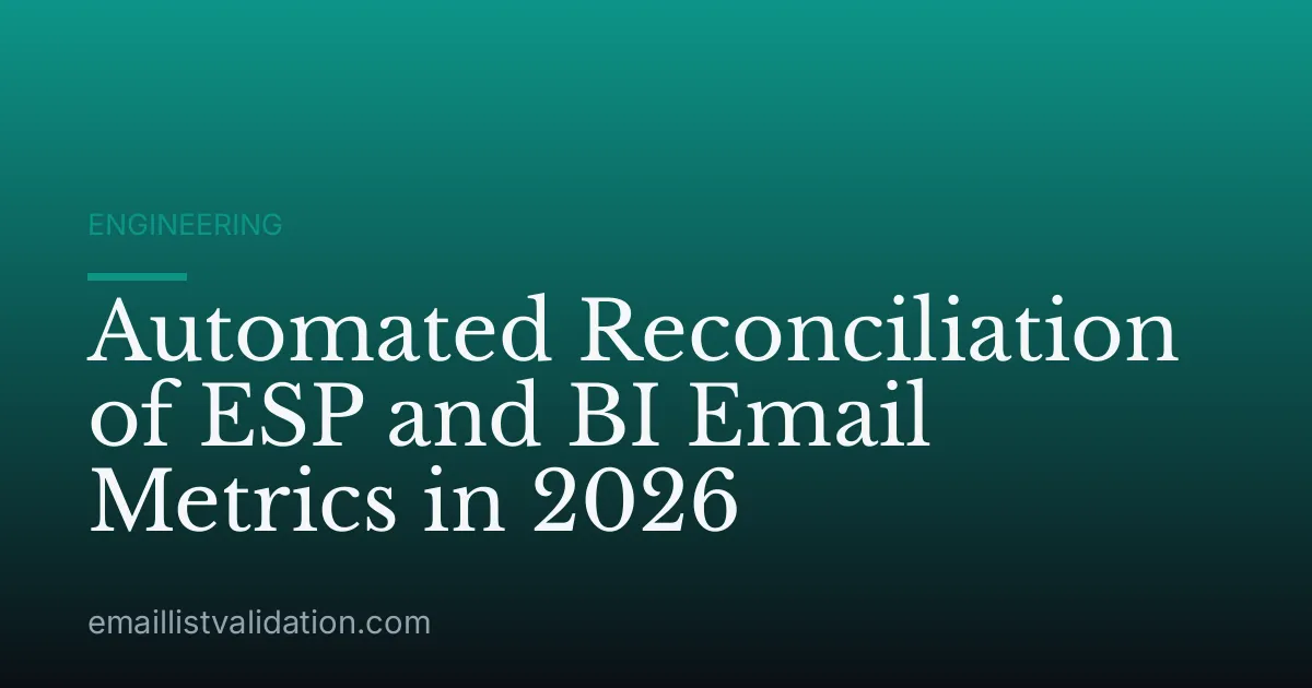 Automated Reconciliation of ESP and BI Email Metrics in 2026