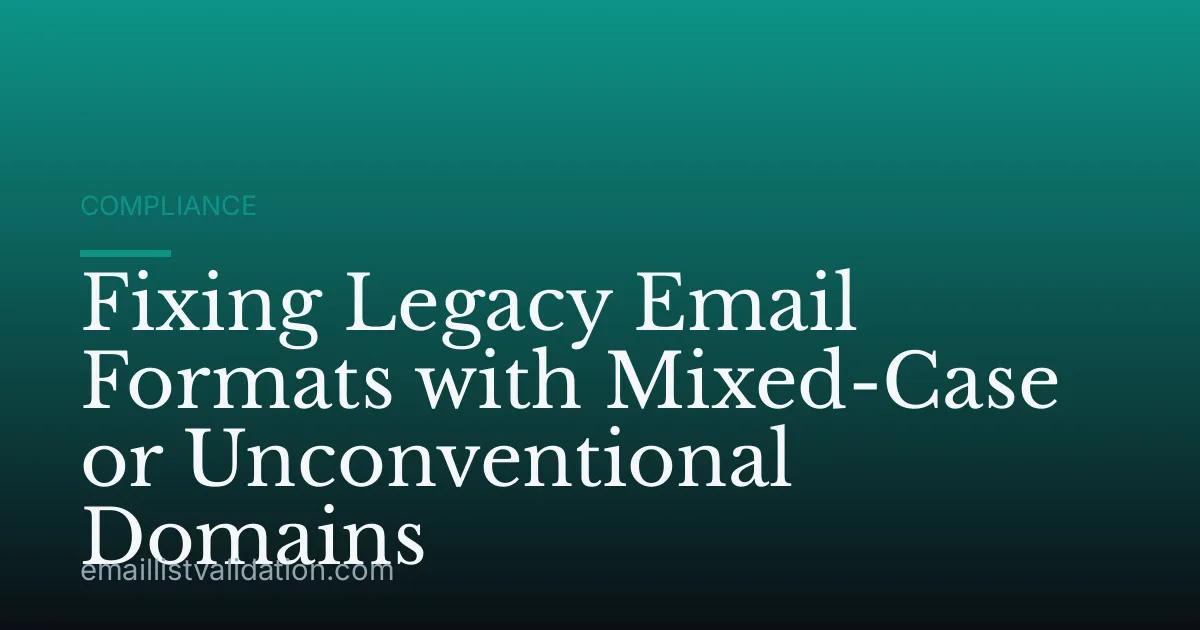 Fixing Legacy Email Formats with Mixed-Case or Unconventional Domains