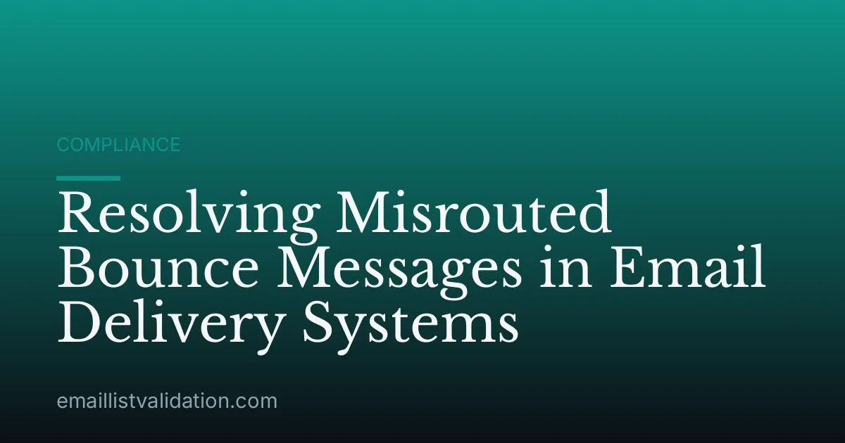 Resolving Misrouted Bounce Messages in Email Delivery Systems