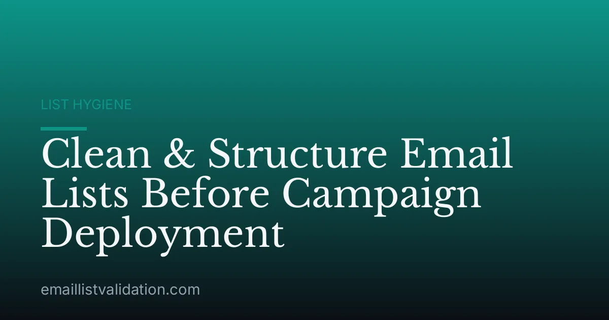Clean & Structure Email Lists Before Campaign Deployment