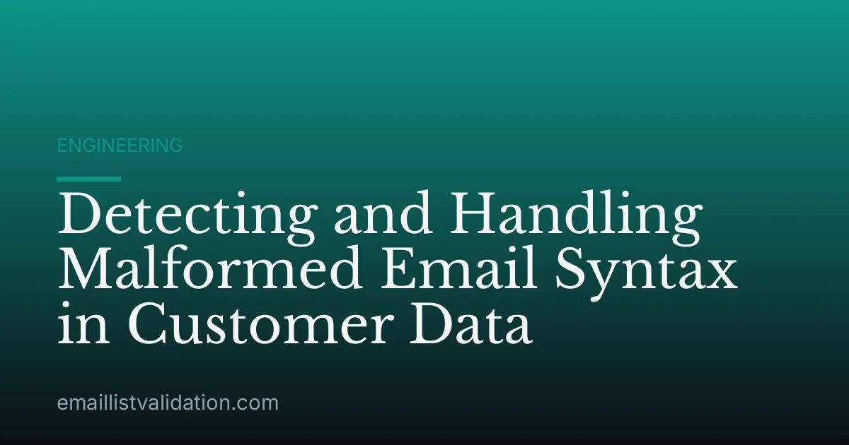 Detecting and Handling Malformed Email Syntax in Customer Data