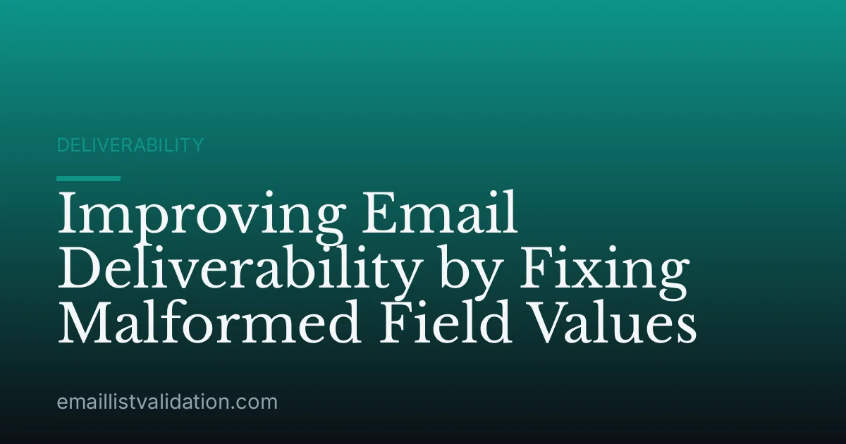 Improving Email Deliverability by Fixing Malformed Field Values