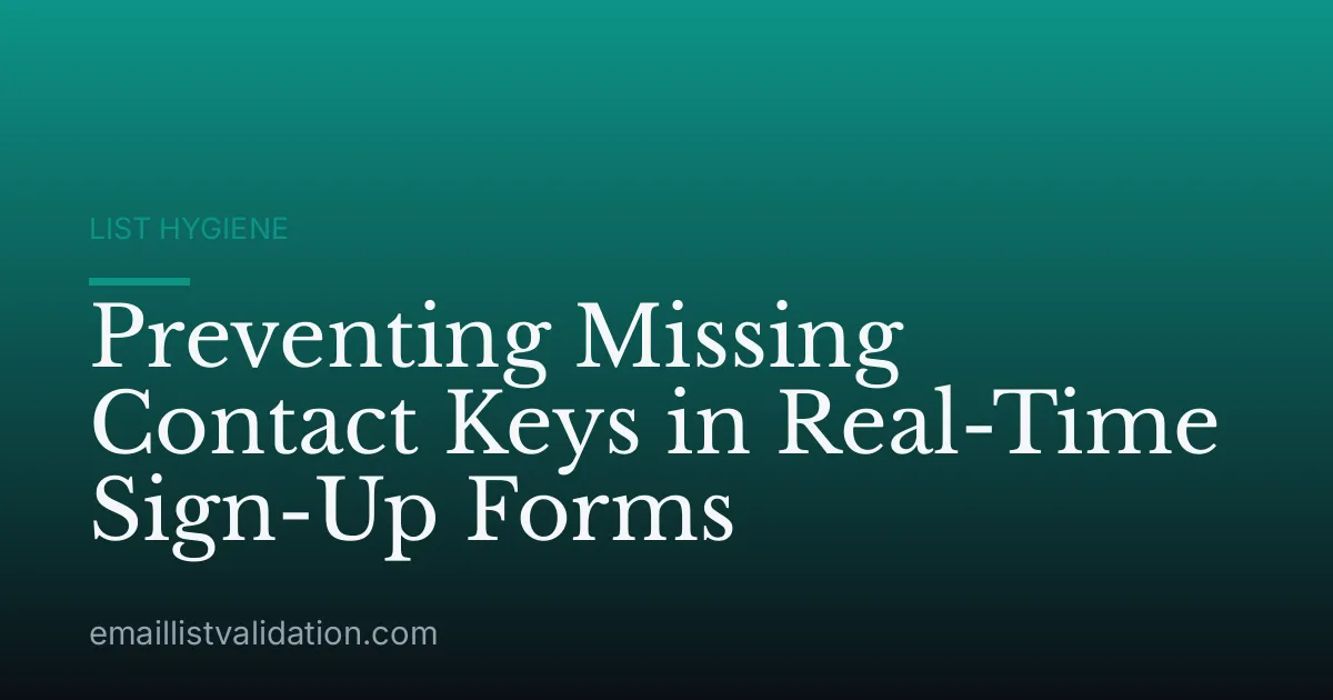 Preventing Missing Contact Keys in Real-Time Sign-Up Forms