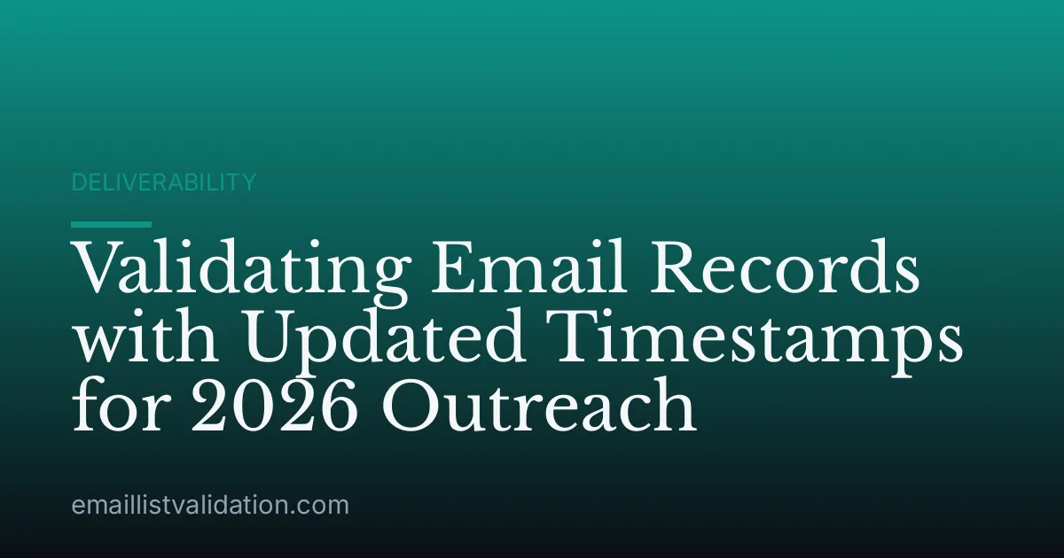 Validating Email Records with Updated Timestamps for 2026 Outreach