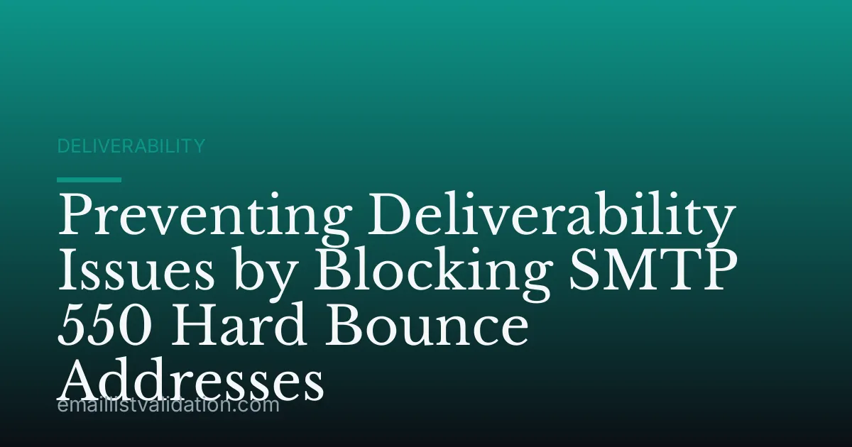 Preventing Deliverability Issues by Blocking SMTP 550 Hard Bounce Addresses