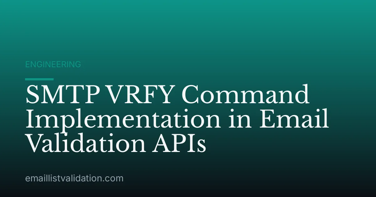 SMTP VRFY Command Implementation in Email Validation APIs