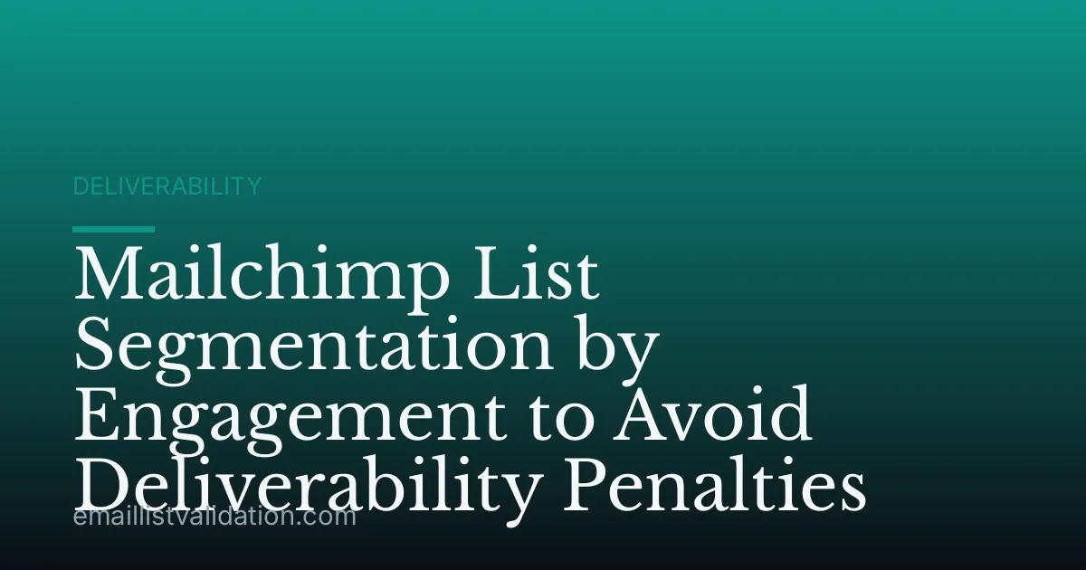 Mailchimp List Segmentation by Engagement to Avoid Deliverability Penalties