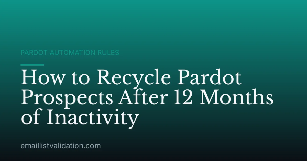 How to Recycle Pardot Prospects After 12 Months of Inactivity