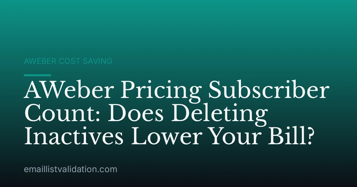 AWeber Pricing Subscriber Count: Does Deleting Inactives Lower Your Bill?