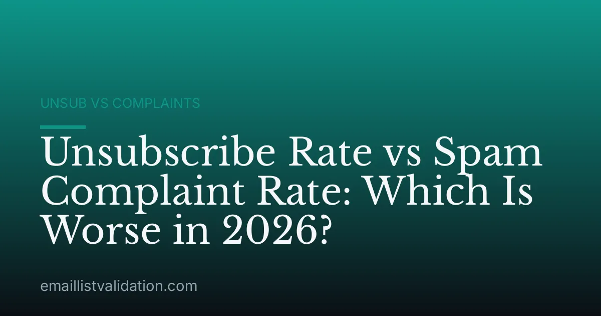 Unsubscribe Rate vs Spam Complaint Rate: Which Is Worse in 2026?