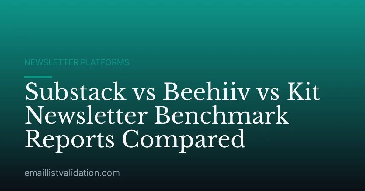 Substack vs Beehiiv vs Kit Newsletter Benchmark Reports Compared