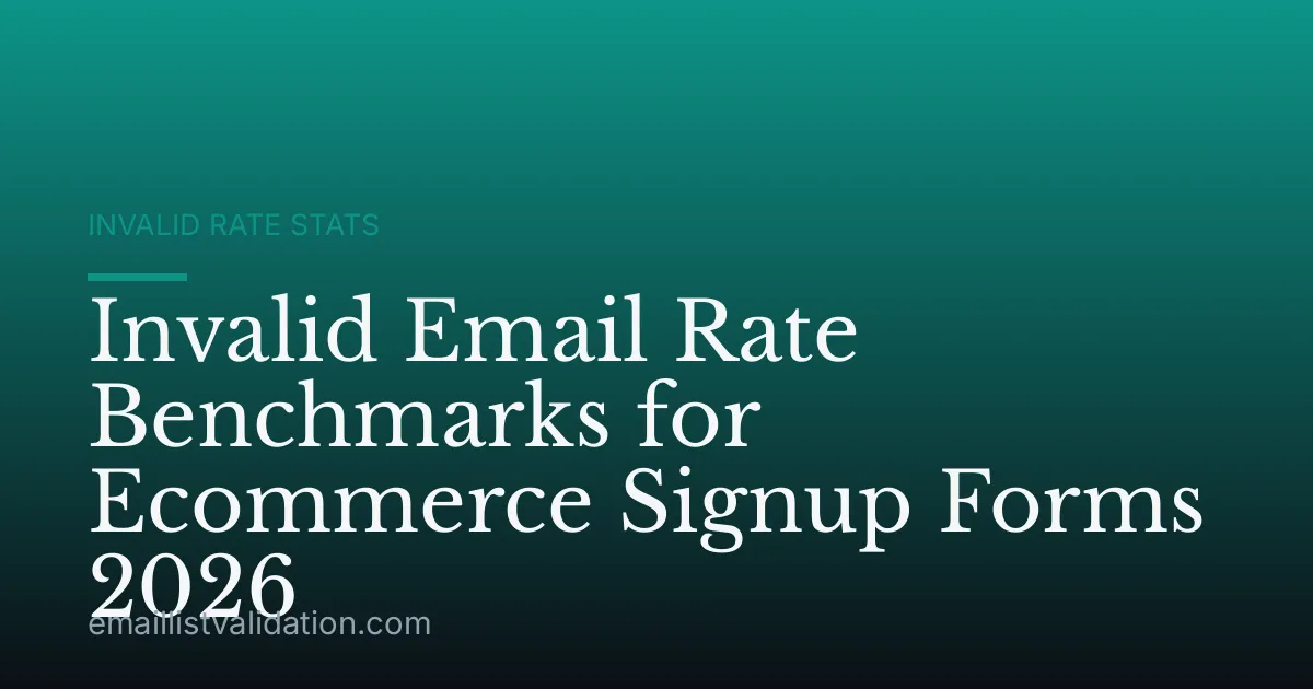 Invalid Email Rate Benchmarks for Ecommerce Signup Forms 2026