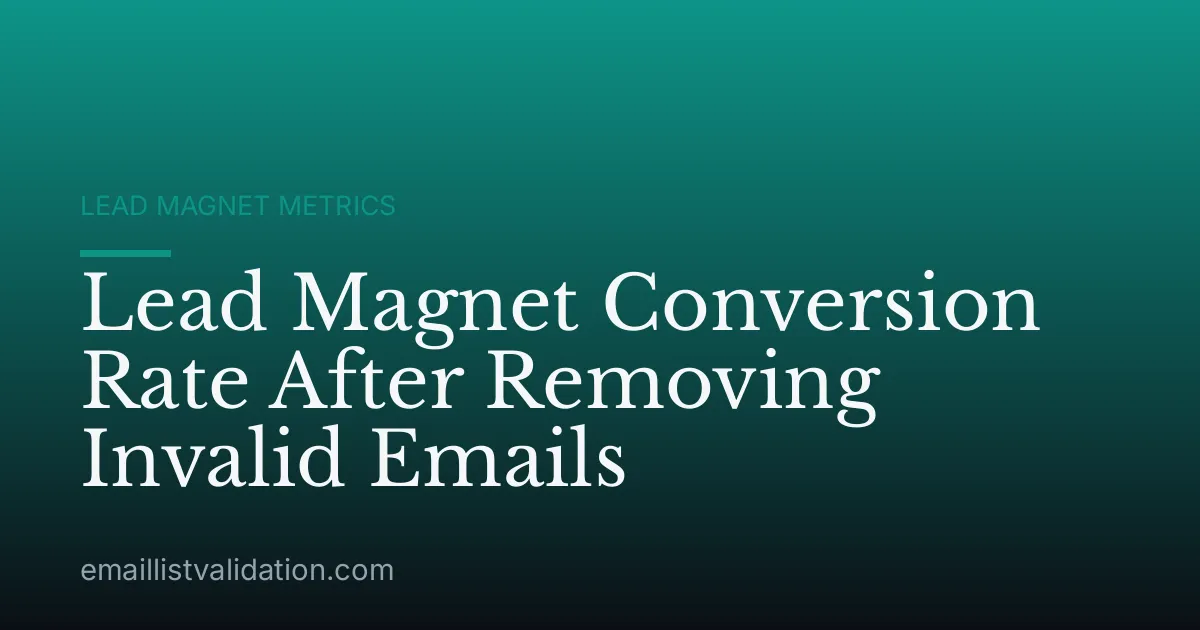 Lead Magnet Conversion Rate After Removing Invalid Emails