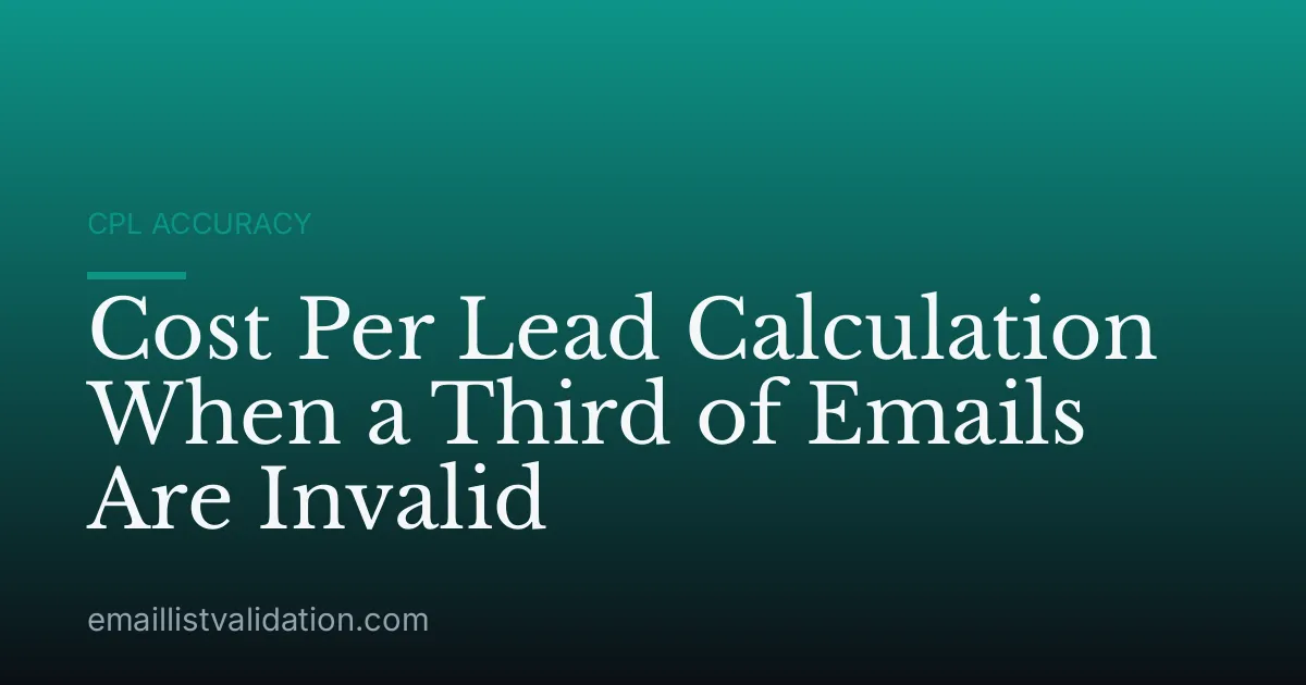 Cost Per Lead Calculation When a Third of Emails Are Invalid
