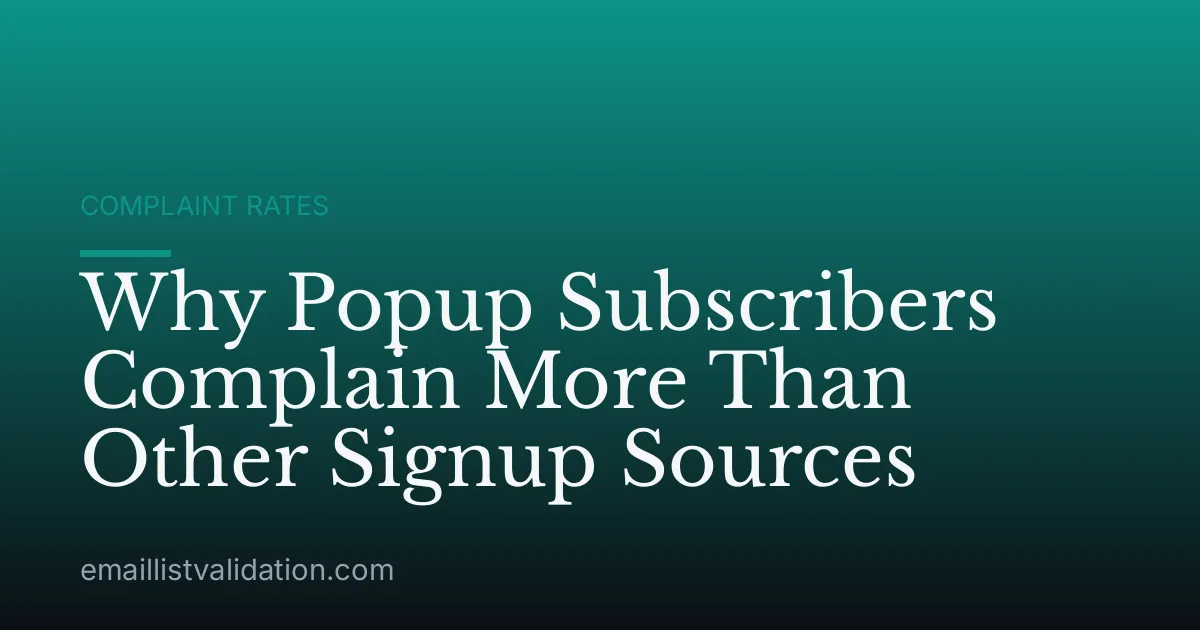Why Popup Subscribers Complain More Than Other Signup Sources