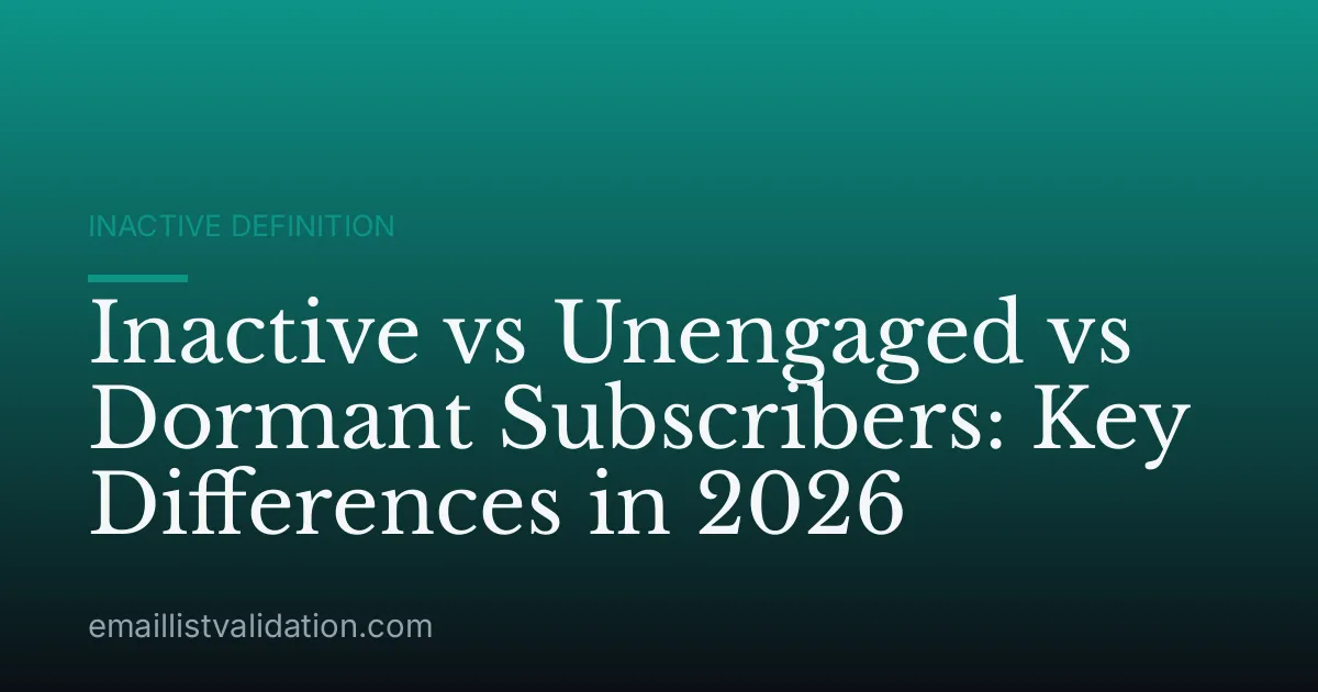 Inactive vs Unengaged vs Dormant Subscribers: Key Differences in 2026