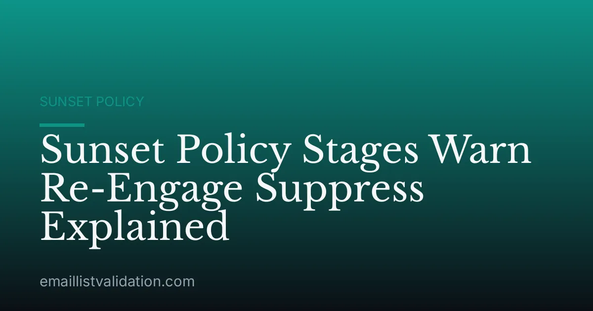 Sunset Policy Stages Warn Re-Engage Suppress Explained