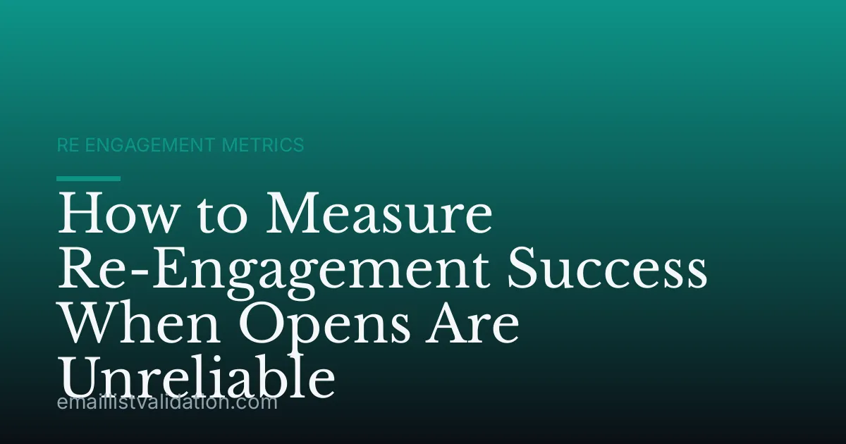 How to Measure Re-Engagement Success When Opens Are Unreliable