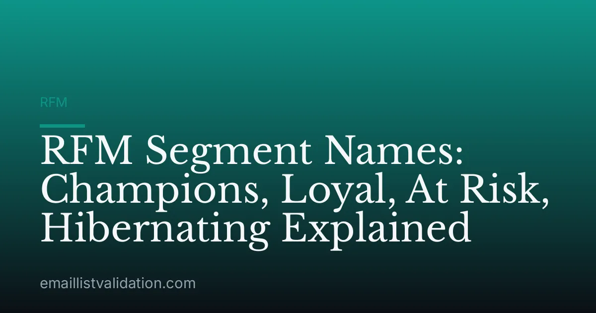 RFM Segment Names: Champions, Loyal, At Risk, Hibernating Explained