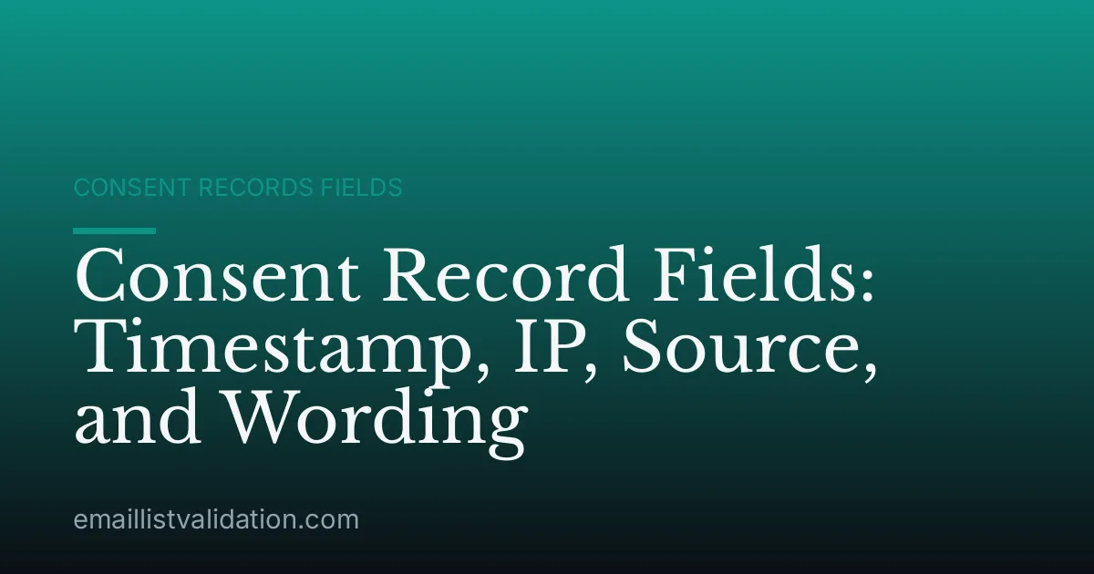 Consent Record Fields: Timestamp, IP, Source, and Wording
