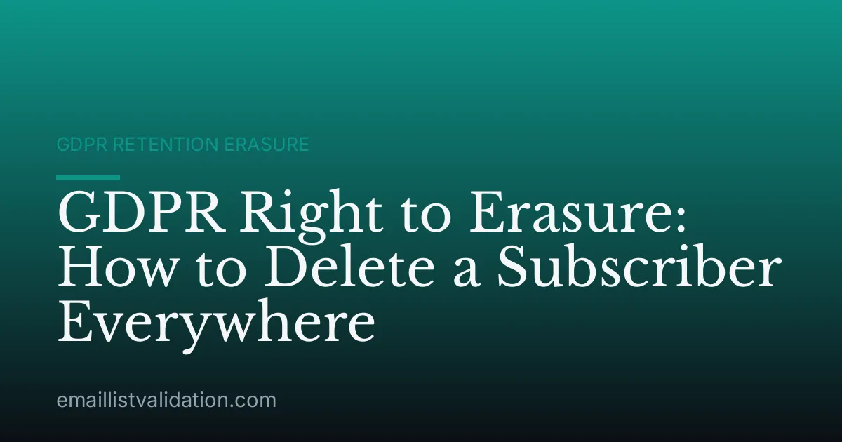 GDPR Right to Erasure: How to Delete a Subscriber Everywhere
