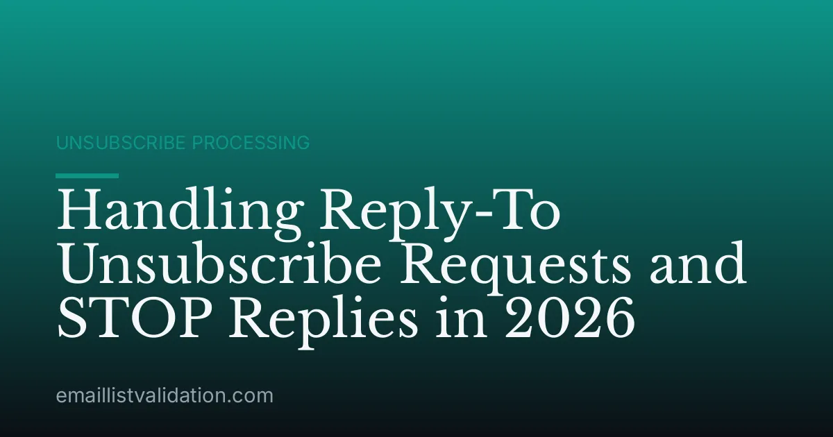 Handling Reply-To Unsubscribe Requests and STOP Replies in 2026