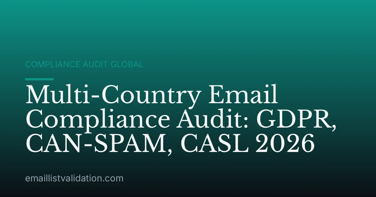 Multi-Country Email Compliance Audit: GDPR, CAN-SPAM, CASL 2026