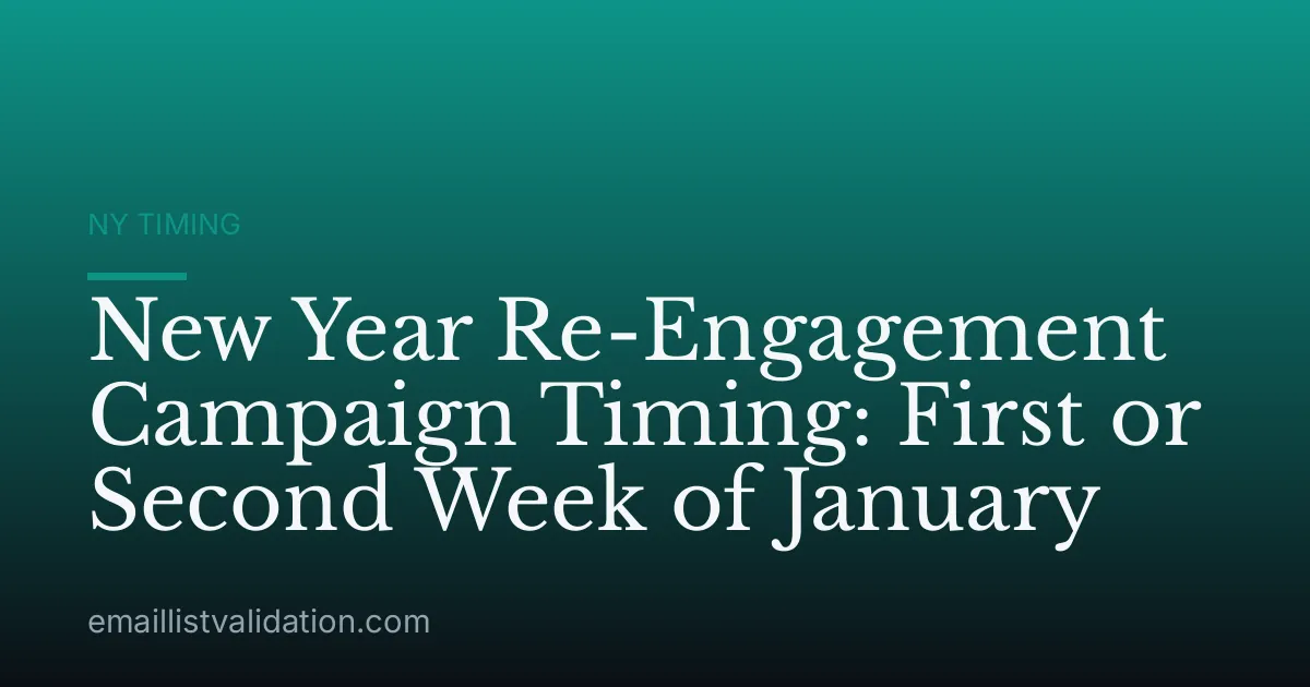 New Year Re-Engagement Campaign Timing: First or Second Week of January