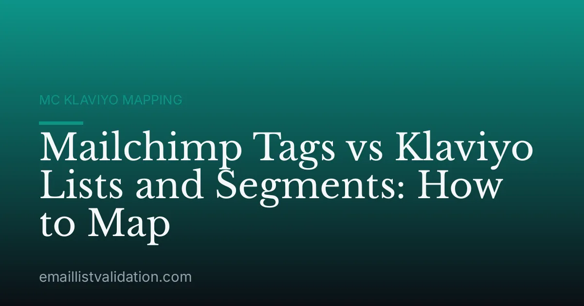 Mailchimp Tags vs Klaviyo Lists and Segments: How to Map