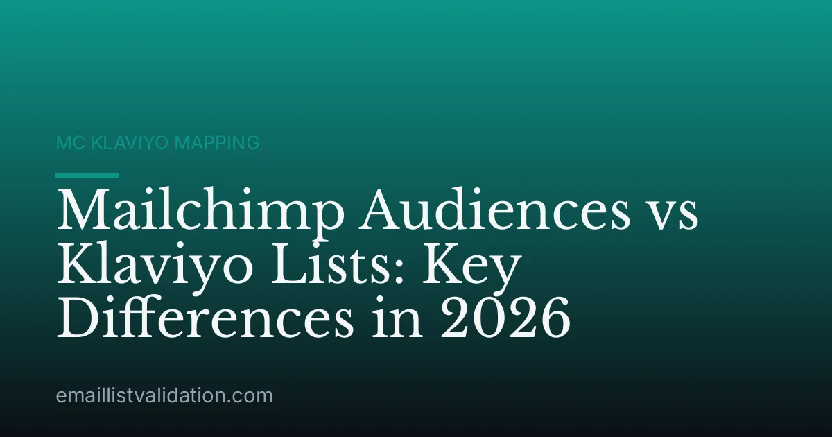 Mailchimp Audiences vs Klaviyo Lists: Key Differences in 2026