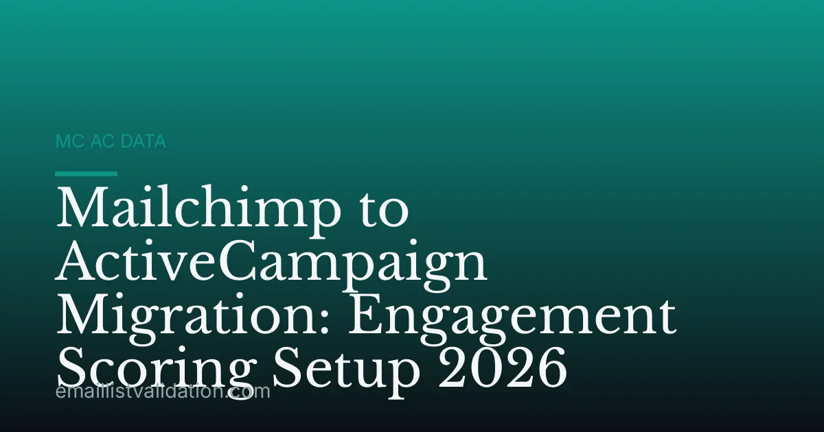 Mailchimp to ActiveCampaign Migration: Engagement Scoring Setup 2026