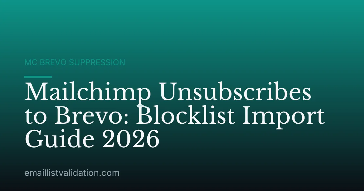 Mailchimp Unsubscribes to Brevo: Blocklist Import Guide 2026