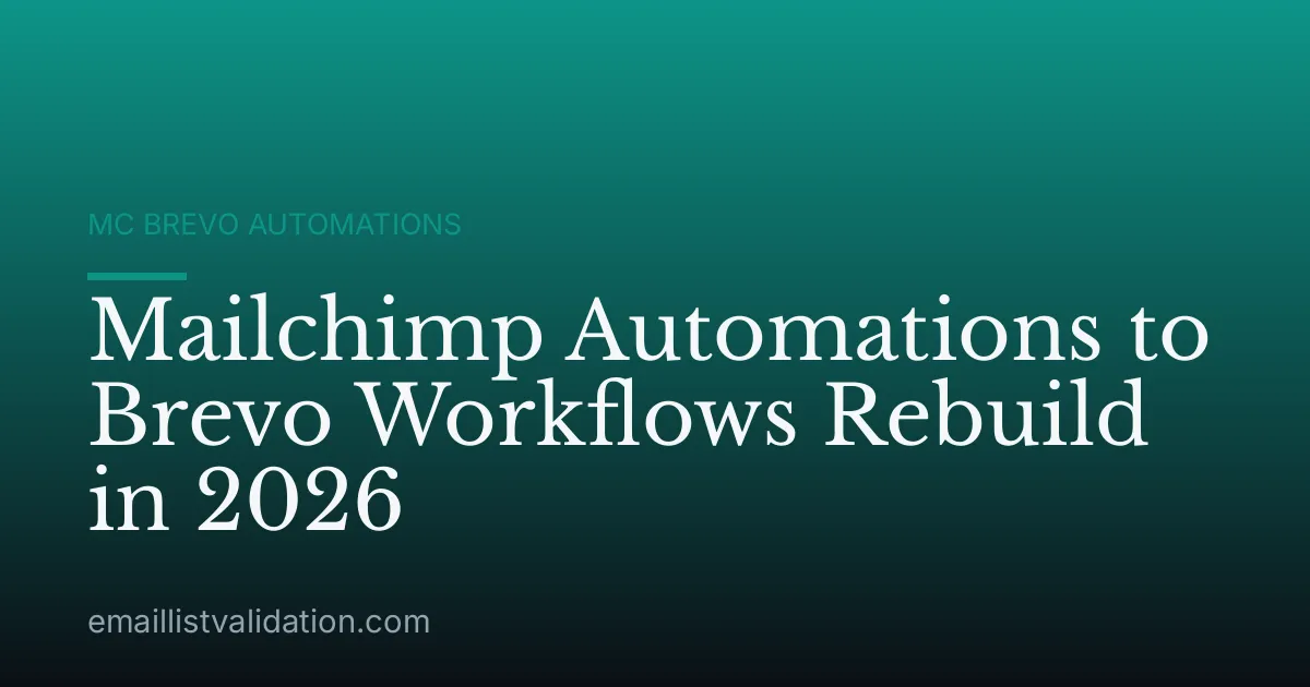 Mailchimp Automations to Brevo Workflows Rebuild in 2026