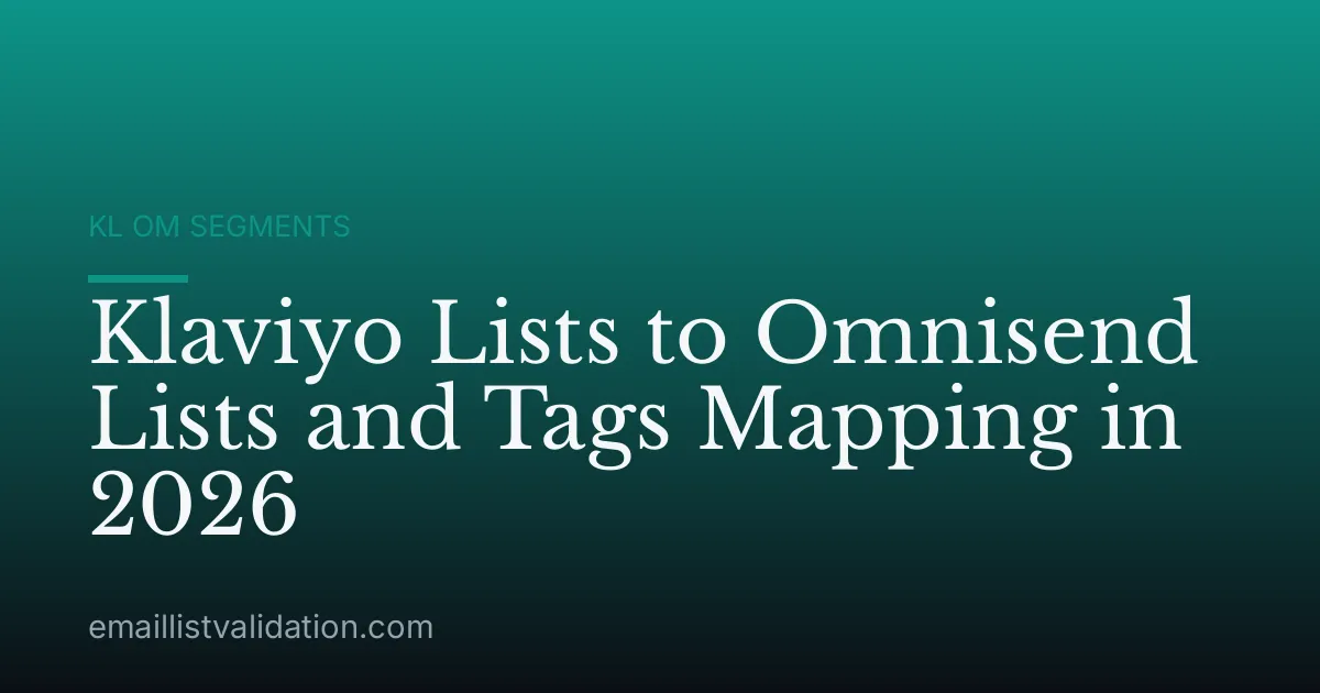 Klaviyo Lists to Omnisend Lists and Tags Mapping in 2026