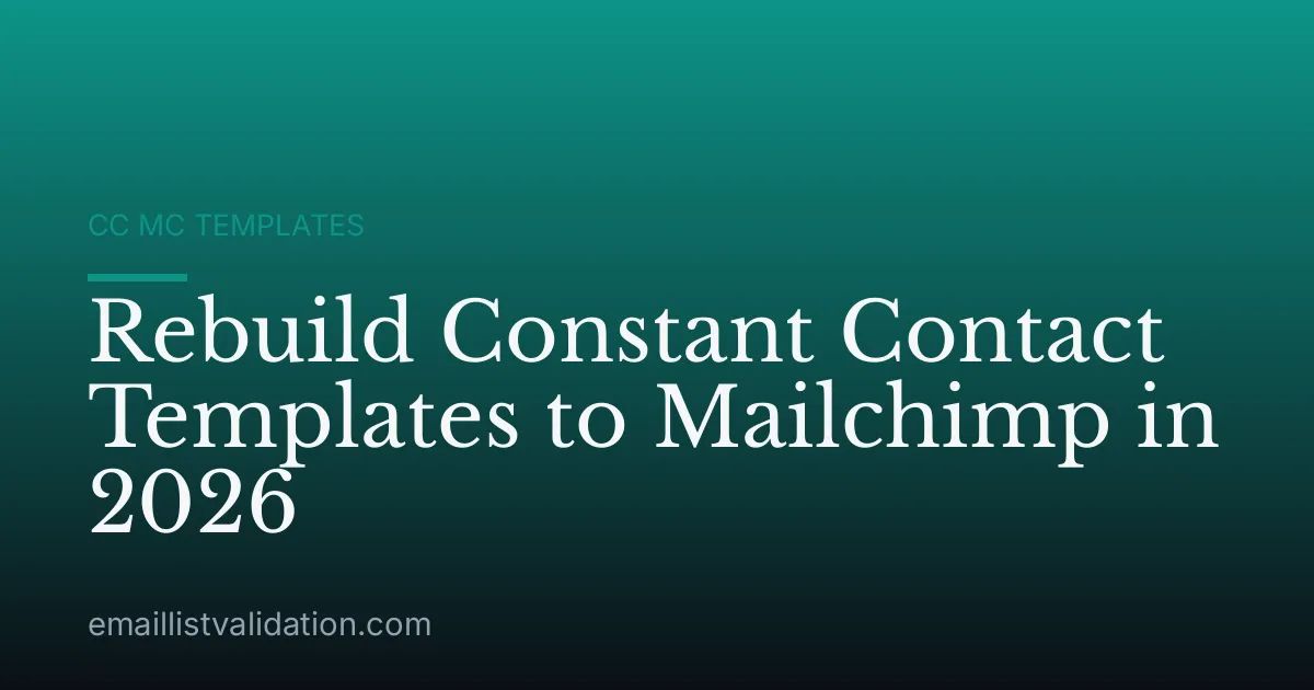 Rebuild Constant Contact Templates to Mailchimp in 2026