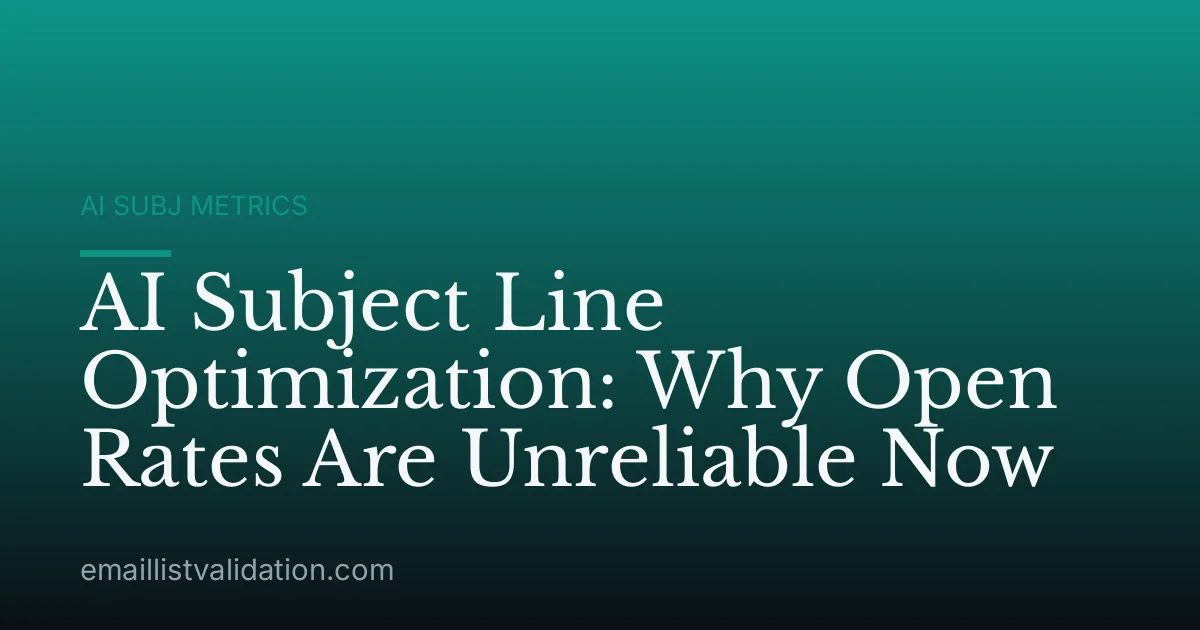 AI Subject Line Optimization: Why Open Rates Are Unreliable Now