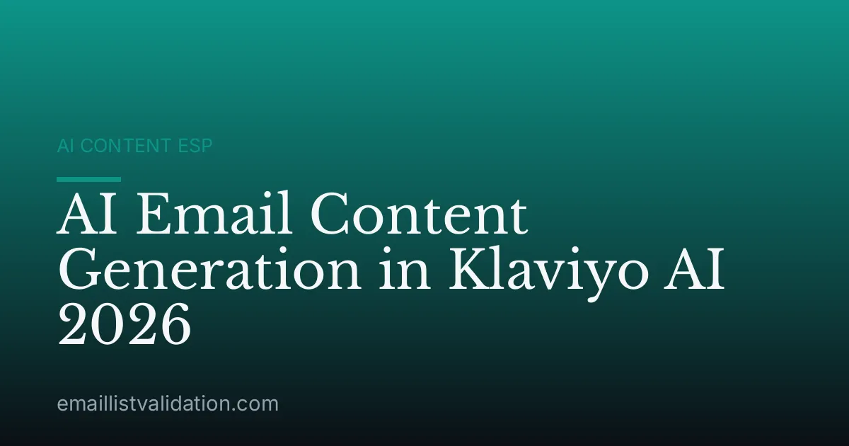 AI Email Content Generation in Klaviyo AI 2026