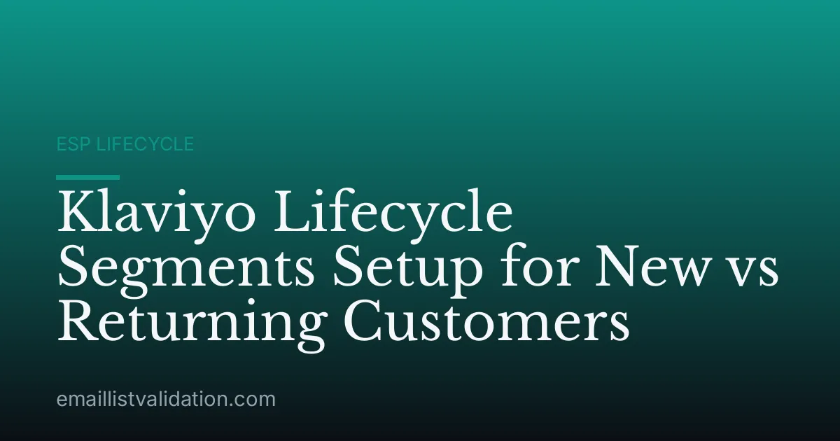 Klaviyo Lifecycle Segments Setup for New vs Returning Customers