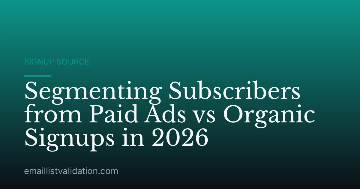 Segmenting Subscribers from Paid Ads vs Organic Signups in 2026