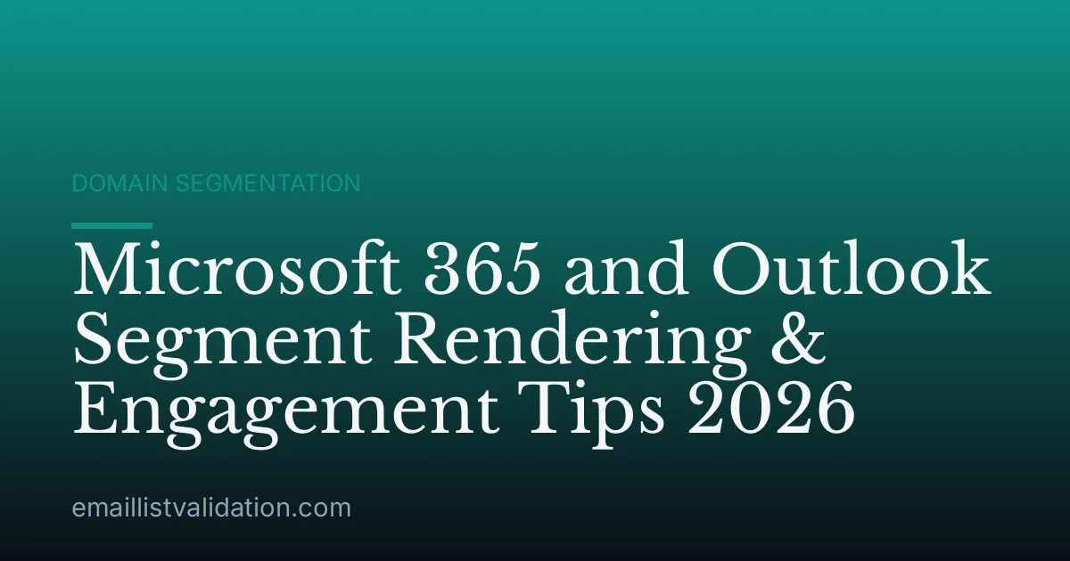 Microsoft 365 and Outlook Segment Rendering & Engagement Tips 2026