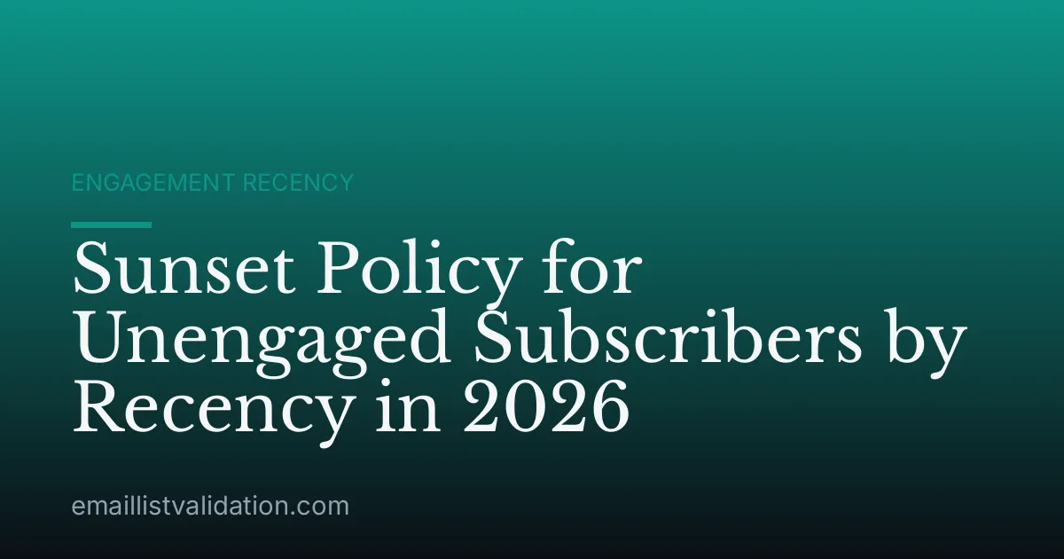 Sunset Policy for Unengaged Subscribers by Recency in 2026