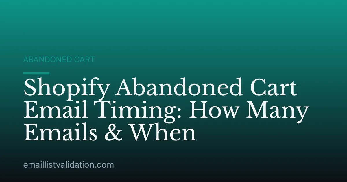 Shopify Abandoned Cart Email Timing: How Many Emails & When